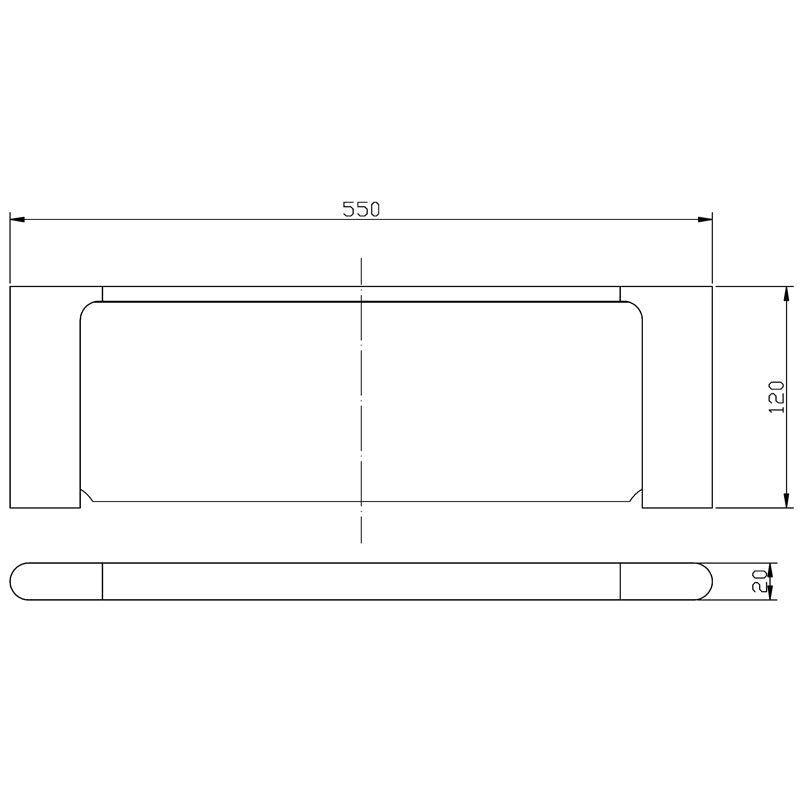Cora Cosmetic Shelf - Technical Drawing