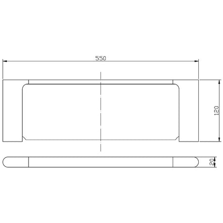 Cora Cosmetic Shelf - Technical Drawing