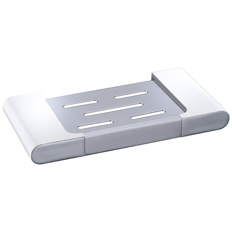 Cora Soap Holder - Chrome & White