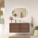VENETTA Framed Wall Hung Vanity Walnut (All Sizes)