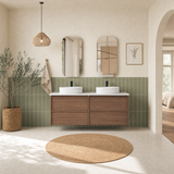 VENETTA Framed Wall Hung Vanity Walnut (All Sizes)