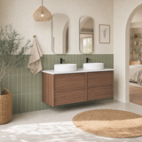 VENETTA Framed Wall Hung Vanity Walnut (All Sizes)