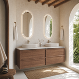 VENETTA Framed Wall Hung Vanity Walnut (All Sizes)