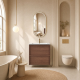VENETTA Framed Wall Hung Vanity Walnut (All Sizes)