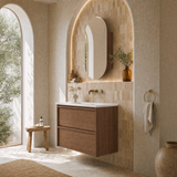 VENETTA Framed Wall Hung Vanity Walnut (All Sizes)