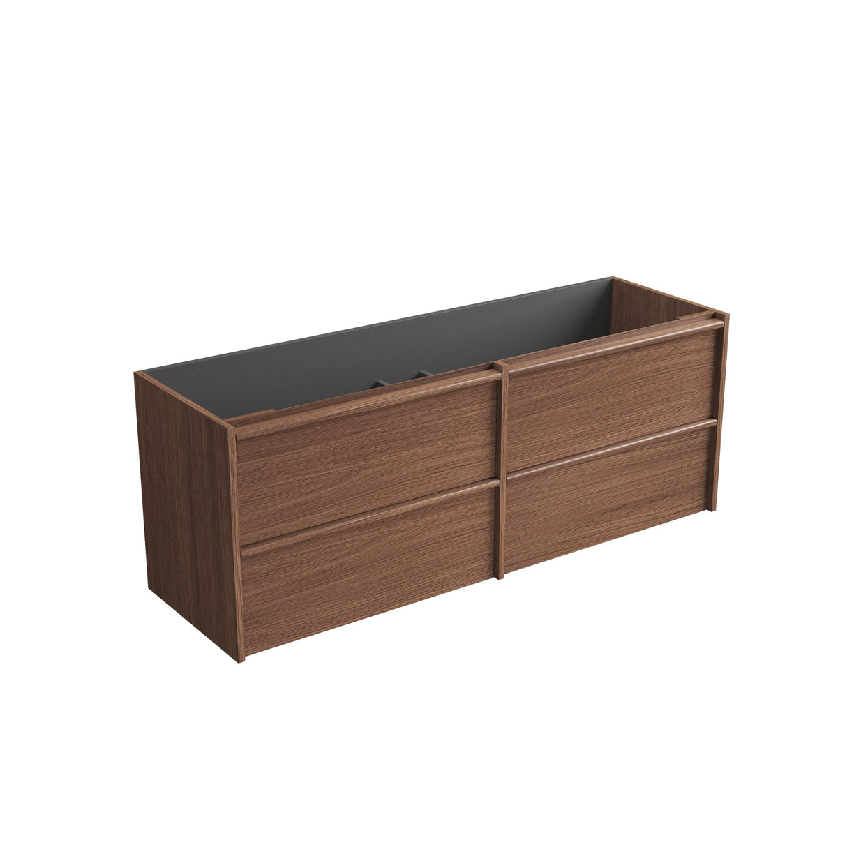 VENETTA Framed Wall Hung Vanity Walnut (All Sizes)