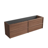 VENETTA Framed Wall Hung Vanity Walnut (All Sizes)