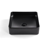 POS Fluted Gloss Matte Black Basin (Square: 360x360x120)
