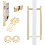 Manovella Entrance Roller Lock Kit - Charmian Pull-Satin Brass