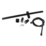 3 Functions Square Hand Held Shower Set With Rail - Black