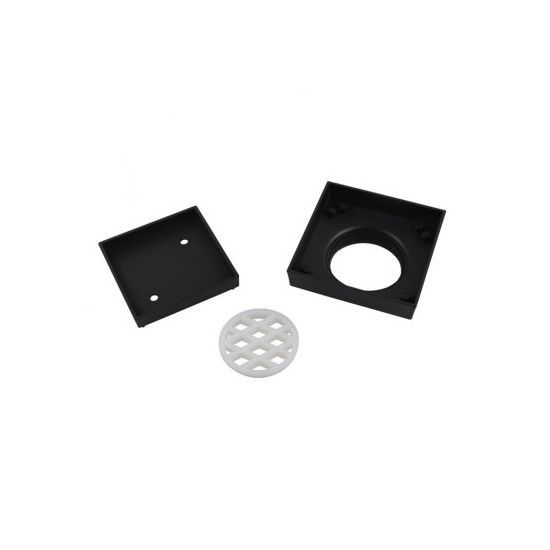 Brass Smart Tile Insert Floor Waste Shower Grate Drain 115x115mm - Black