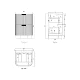 600 Havana floor standing vanity drawing