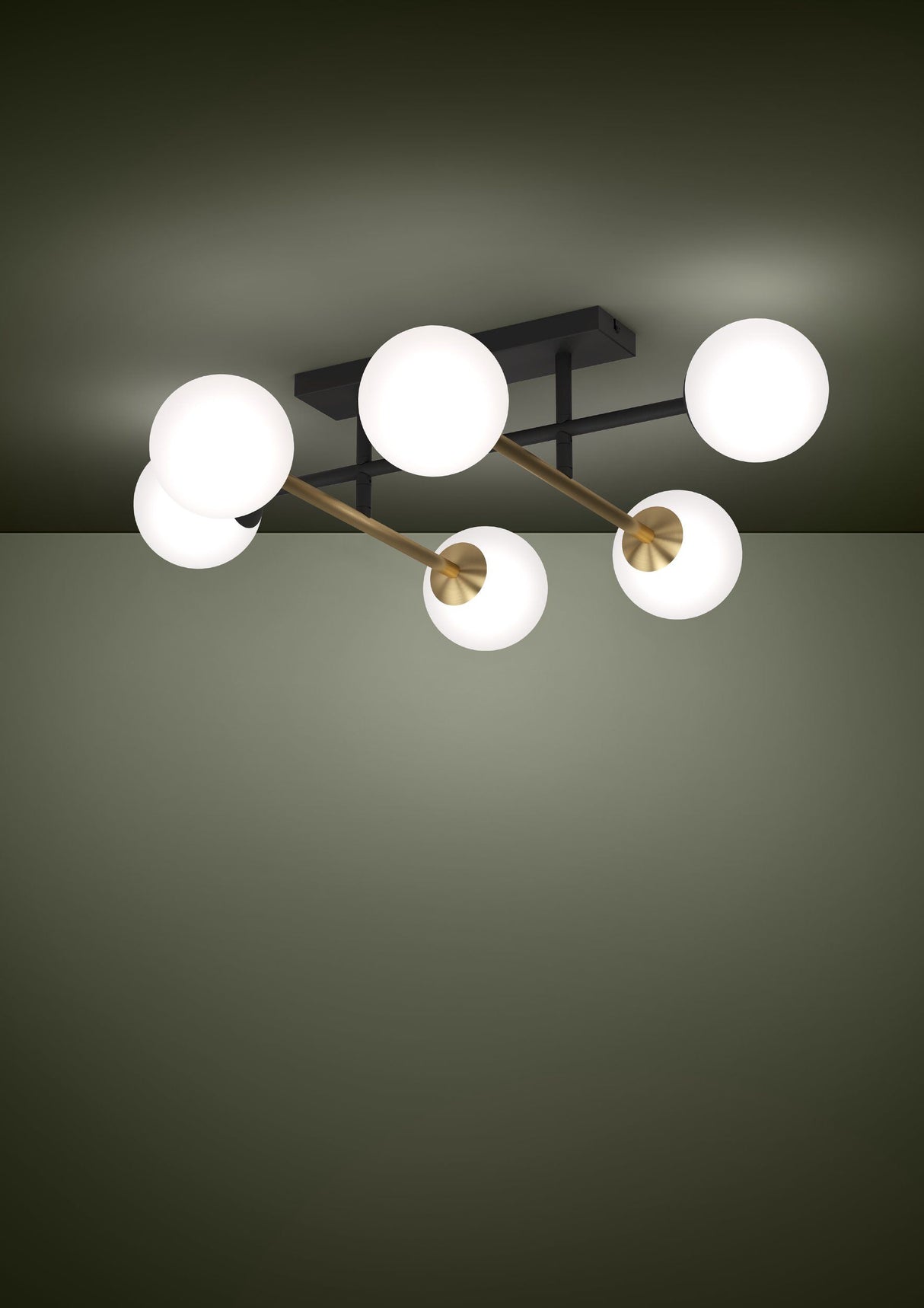 PAZ Ceiling Light 6x40W - Brushed Brass - Clearance