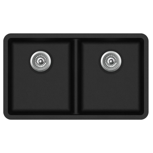Aleksander Double Bowls Granite Black Kitchen Sink (810x480x230)