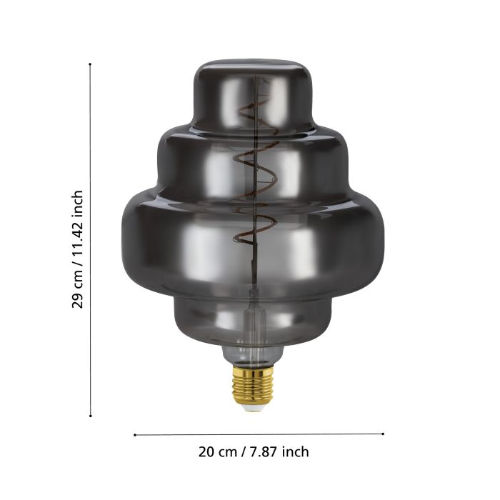 4W E27 LED OR200 globe black vapourised - Clearance