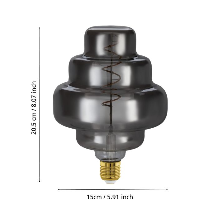 4W E27 LED OR150 globe black vapourised - Clearance
