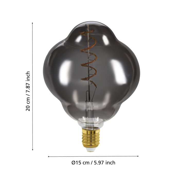 4W E27 LED CL150 globe black vapourised - Clearance
