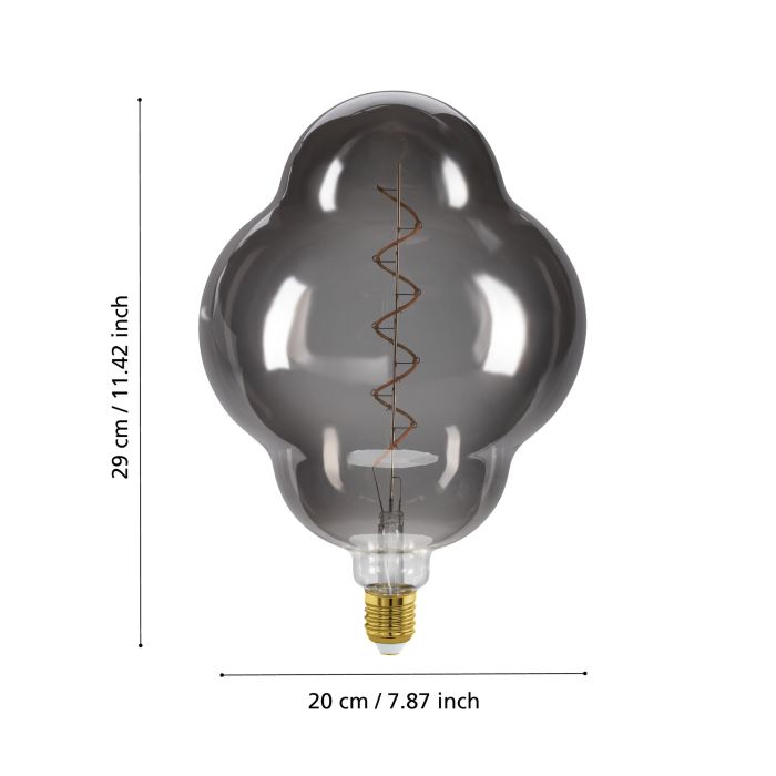 4W E27 LED CL200 globe black vapourised - Clearance