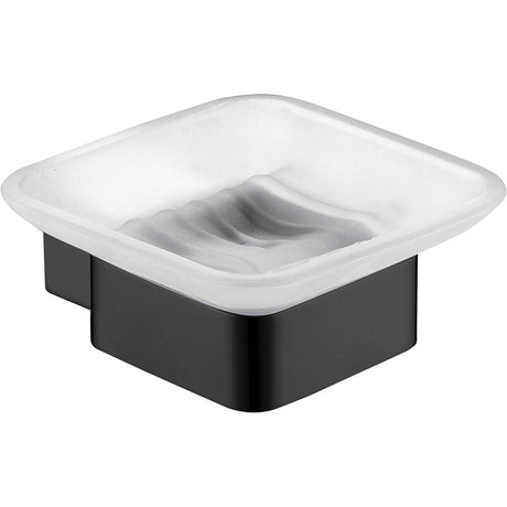 Rosa Glass Soap Dish - Matte Black