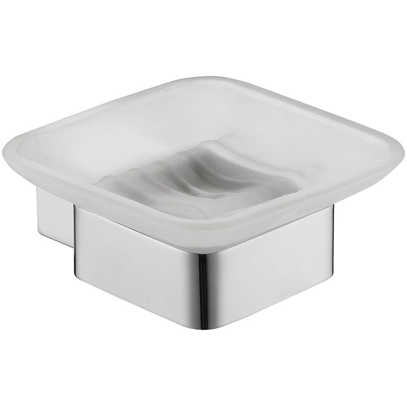Rosa Glass Soap Dish - Chrome