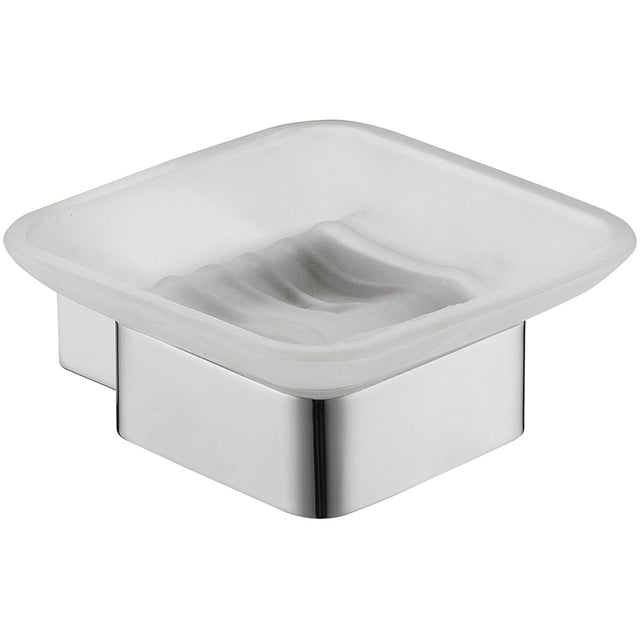 Rosa Glass Soap Dish - Chrome