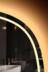 AQUA LED Rounded Edge Anodising aluminium Frame Mirror 600/750mm