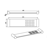 Aquaperla LUCID PIN Stainless Steel Towel Shelf – Dimensions