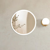 BONDI LED Round Metal Frame Mirror 800x800mm Matte White