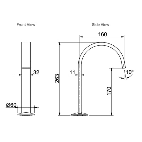 KOHLER Components Ribbon Basin Spout (160mm)