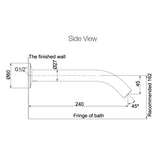 KOHLER Components Wall Mount Tube Bath Spout (240mm)