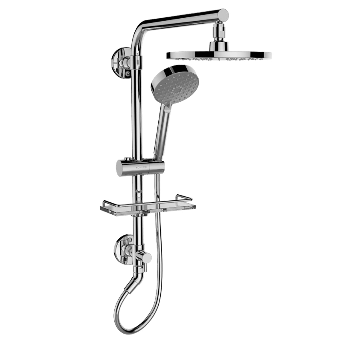 KOHLER HydroRail Rain Shower Square Column Standard - Polished Chrome