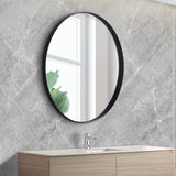 Poseidon Round Framed Mirror 600/700/800mm - Matte Black