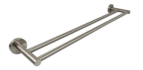 Otus Round Double Towel Rail 600mm - Brushed Nickel
