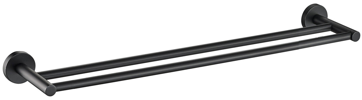 Otus Round Double Towel Rail 600mm - Matte Black