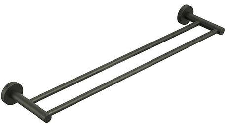 Otus Round Double Towel Rail 600mm - Brushed Gun Metal