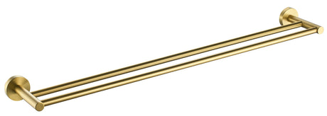 Otus Round Double Towel Rail 750mm - Brushed Gold