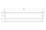 Otus Round Double Towel Rail 750mm