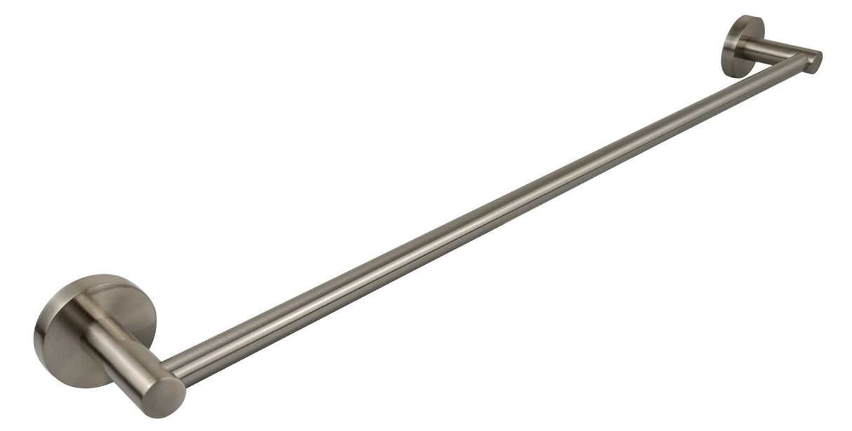 Otus Round Single Towel Rail 600mm - Brushed Nickel