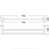 Sara Double Towel Rail 750 mm (Chrome)
