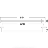 Sara Single Towel Rail 600 mm (Chrome)