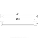 Sara Single Towel Rail 750 mm (Chrome)