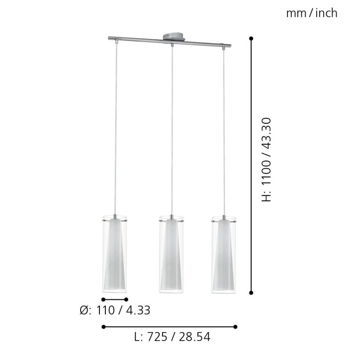 Pendant Light PINTO 33 Glass White