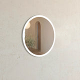 BONDI LED Round Metal Frame Mirror 800x800mm Matte White