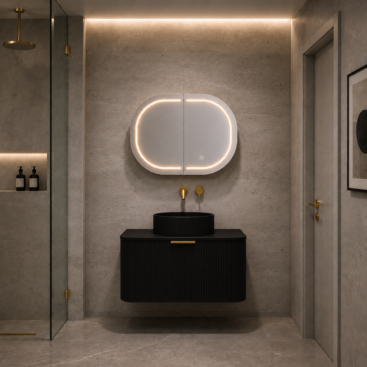 Lukka AGENA Wall Hung Vanity Matte Black (All Sizes)