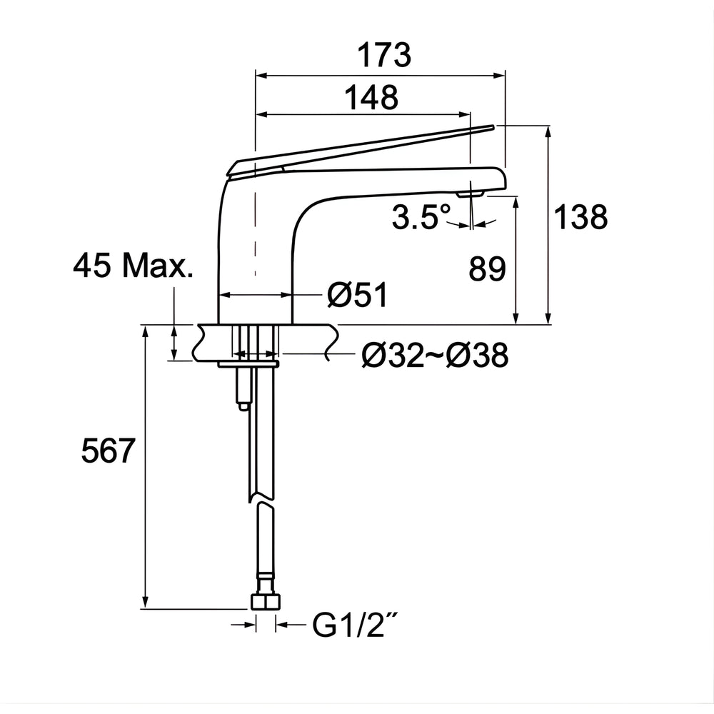KOHLER Avid Basin Mixer 138mm