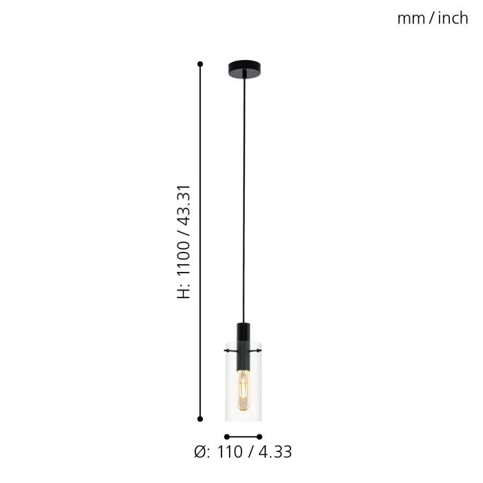 MONTEFINO pendant light 66 Steel Black