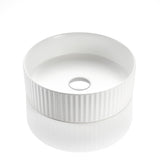 POS Fluted Gloss White/Matte White Basin (Round: 360x360x115)