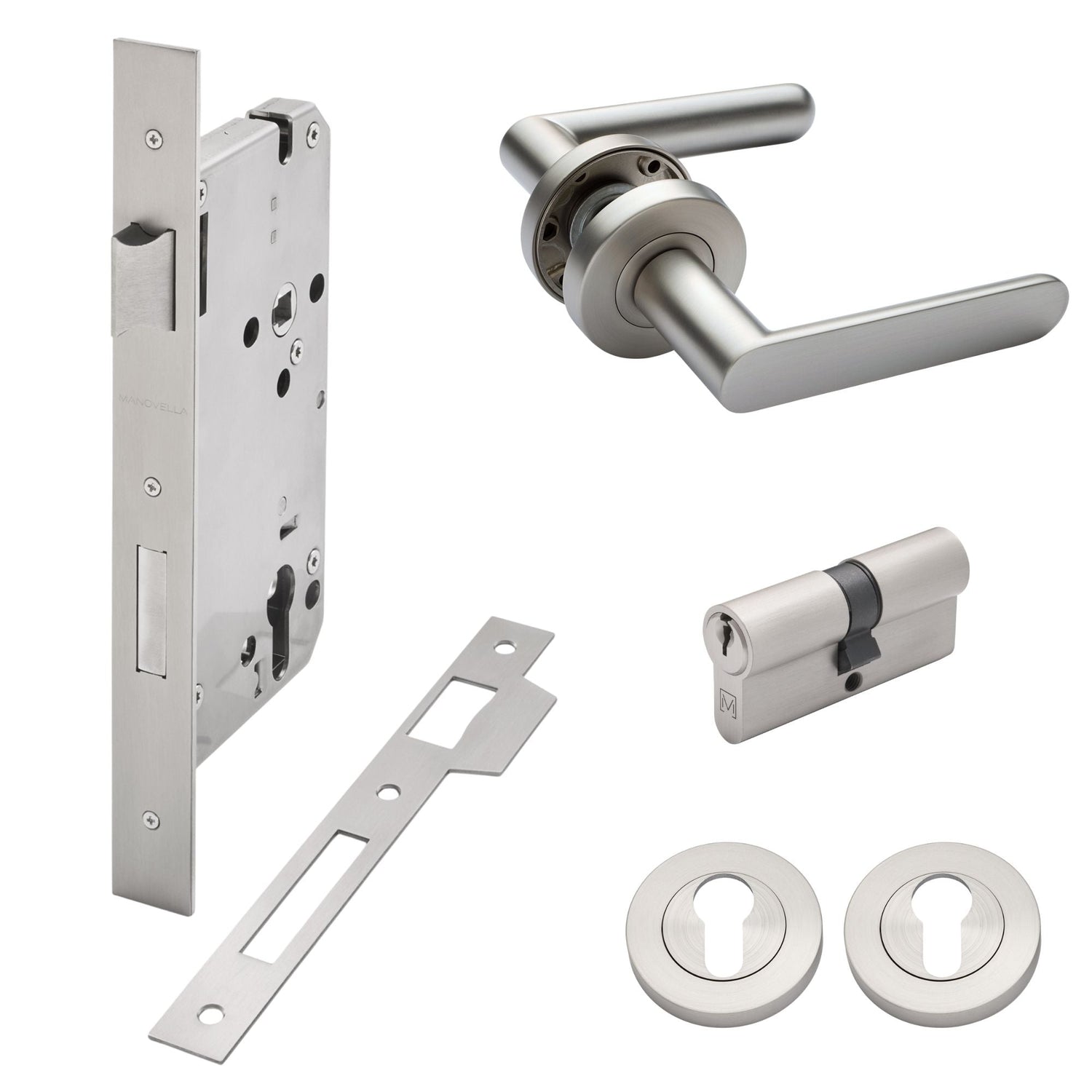 Manovella Entrance Door Kit- Fairhaven-Brushed Nickel