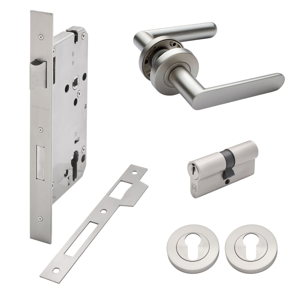 Manovella Entrance Door Kit- Fairhaven-Brushed Nickel