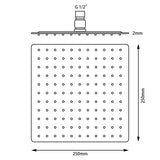 10" Square Shower Station Top Bottom Inlet - Chrome